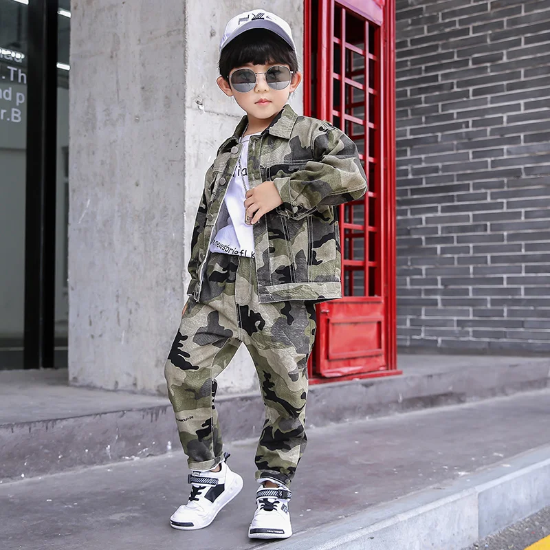 Baby Boys Clothes Army Camouflage Outfits Cotton Print jacket Coat Pants Suit Kid 2 3 4 6 8 9 10 11 12 Years Child Son 2pcs Sets