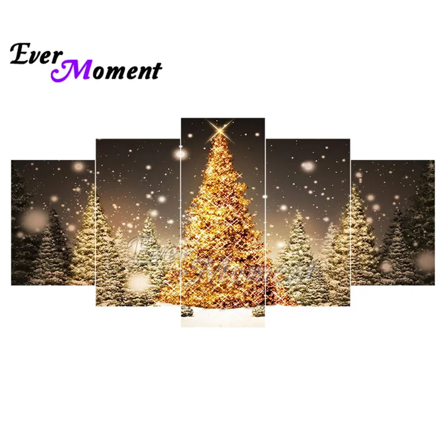 

Ever Moment Diamond Painting Christmas Tree Full Square Resin Drill Multi-picture Diamond Display Wall Art For Giving 1M005