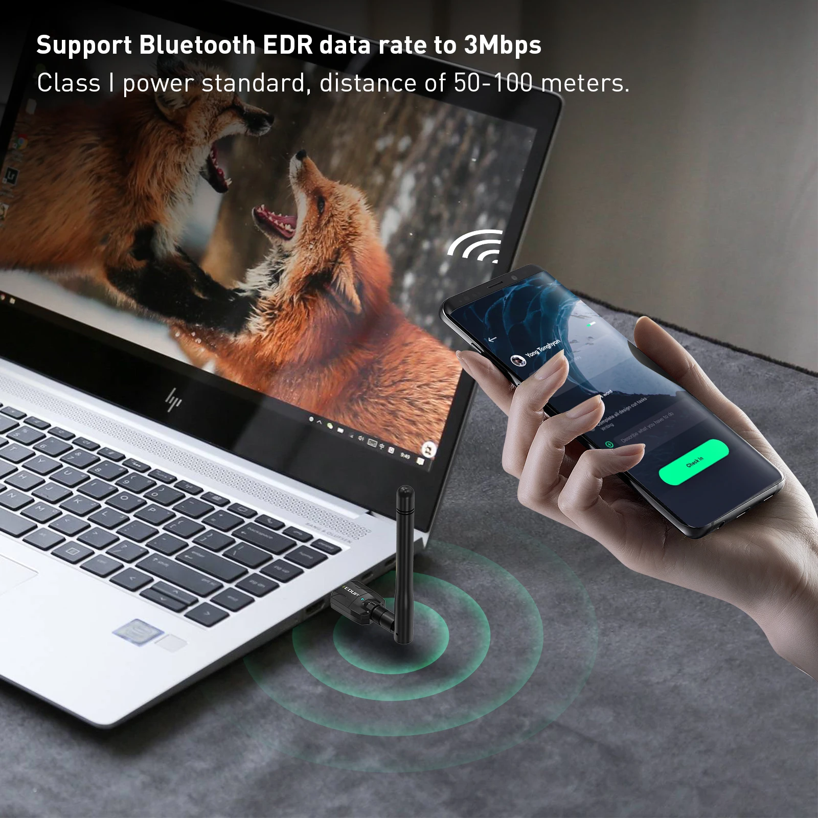 EDUP 100M Long Range Bluetooth Adapter Dongle Adaptador Bluetooth 5.1 Wireless Speaker Audio Receiver USB Transmitter For PC