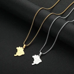 Chandler Personalized Brazil Map Pendant Brazil Continent Necklace Stainless Stee Brazil Jewelry Charm Customised Necklace
