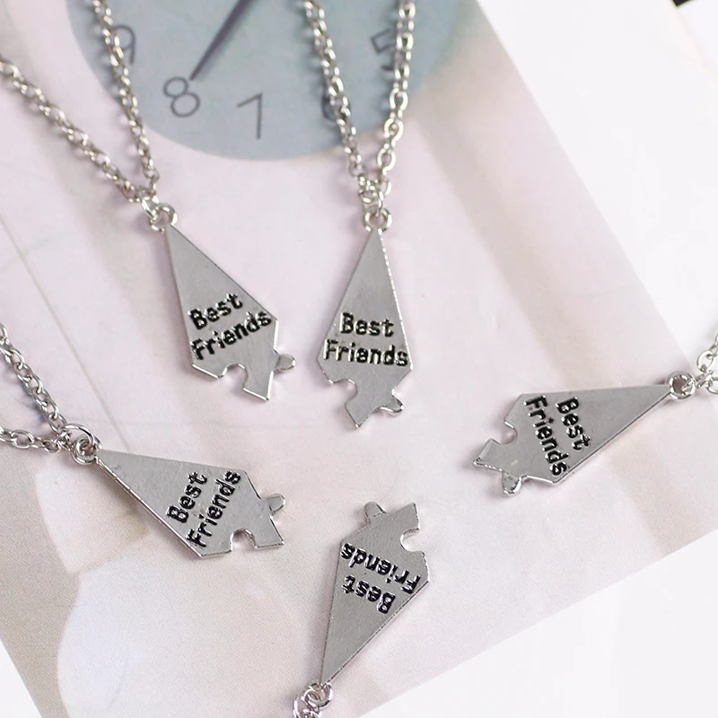 5-piece Fashion Men And Women Necklace Creative Stitching Five-pointed Star Alloy Pendant Best Friend Friendship Jewelry Gifts