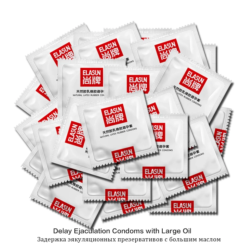 50/100/200PCS Elasun Condoms For Men Physical Delay Lubricated Penis Sleeve Time Delay Ejaculation Contraception Sex Product New