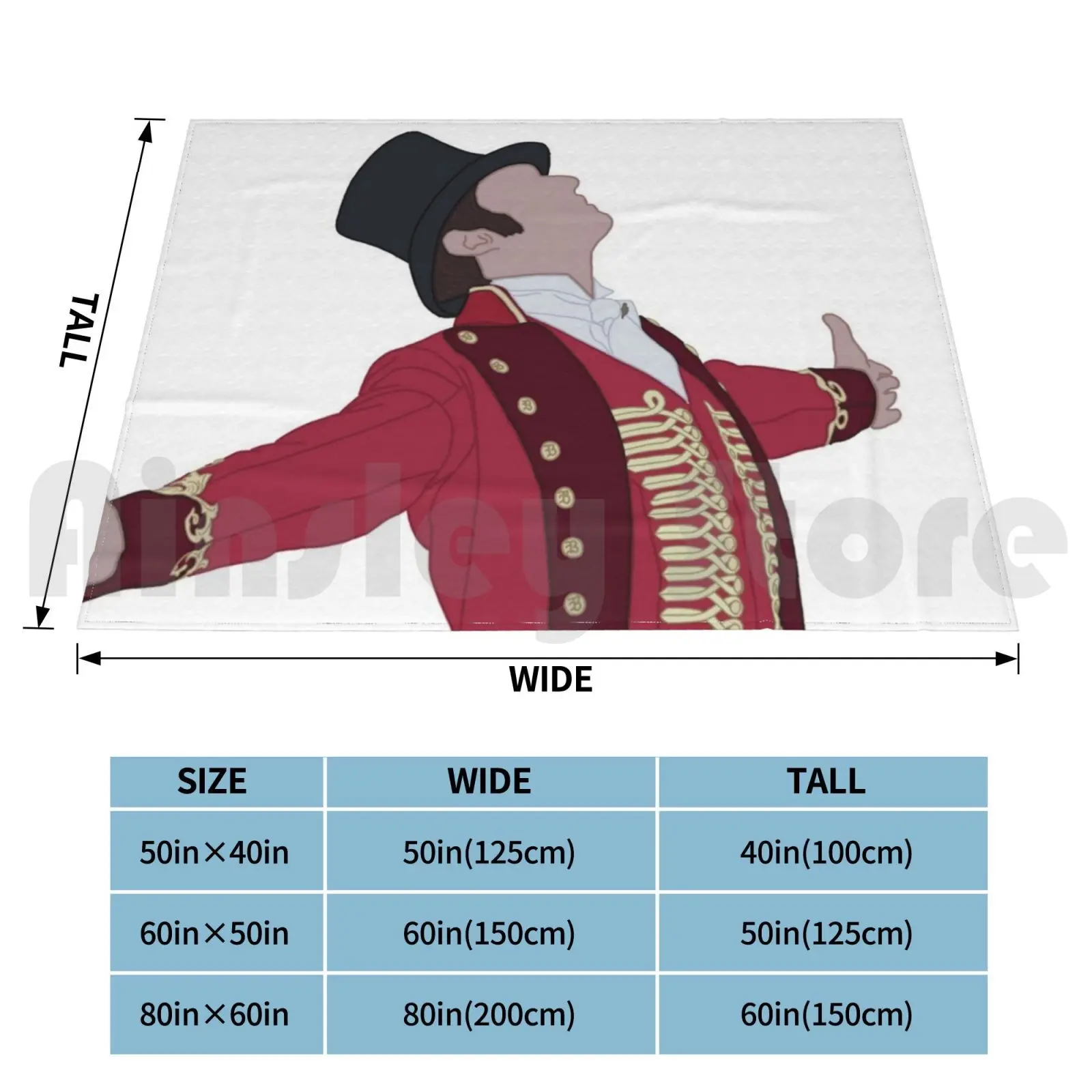 Greatest Showman Blanket Fashion Custom Greatest Showman Hugh Jackman Musicals Movies Circus Ringleader Pt