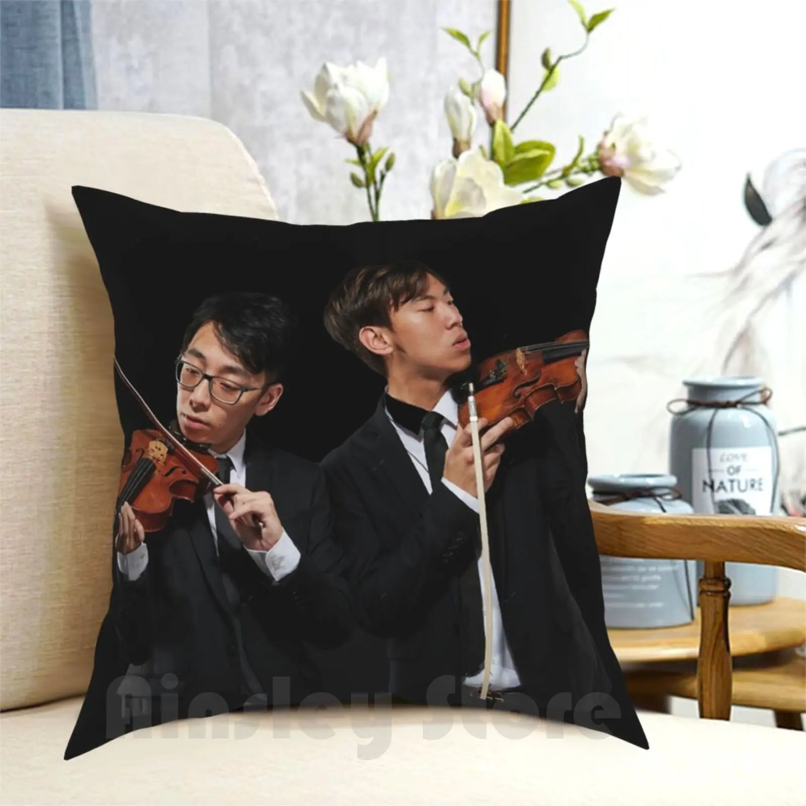 Twoset Violin-Brett And Eddy-Dynamic Duo Pillow Case Printed Home Soft Throw Pillow Twoset Two Set Violin Twosetviolin