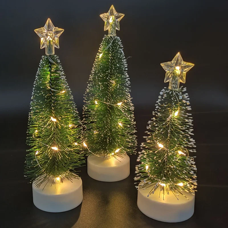 Creative Mini LED Christmas Tree Light Copper Wire String Light Christmas New Year Decoration Light Battery Three-piece Gifts