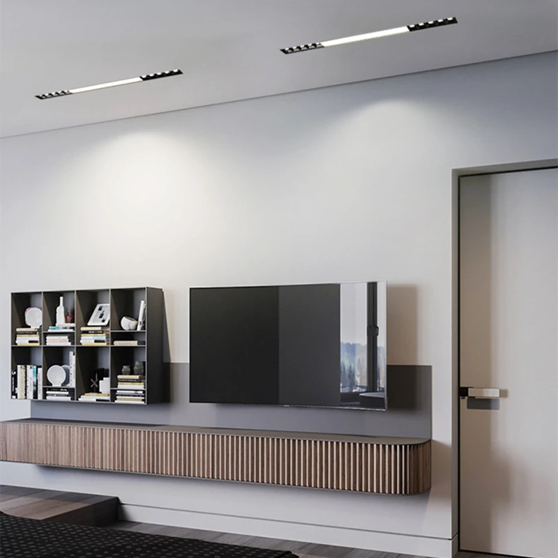 Framless Recessed Magnetic Linear Lamp Ra90 LED Dimmable Ceiling Borderless Long Strip Spotlight Grille Light for Living Room