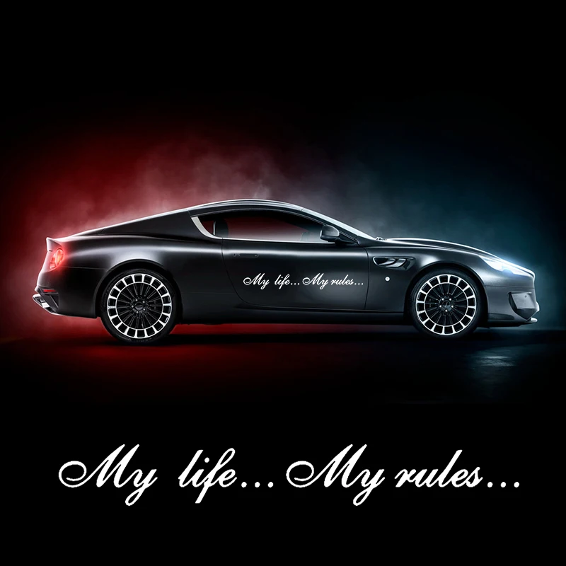 11208# 60CM/80CM/100CM My Life...My Rules...Vinyl Decal Car Sticker Waterproof Auto Decors on Truck Bumper Rear Window