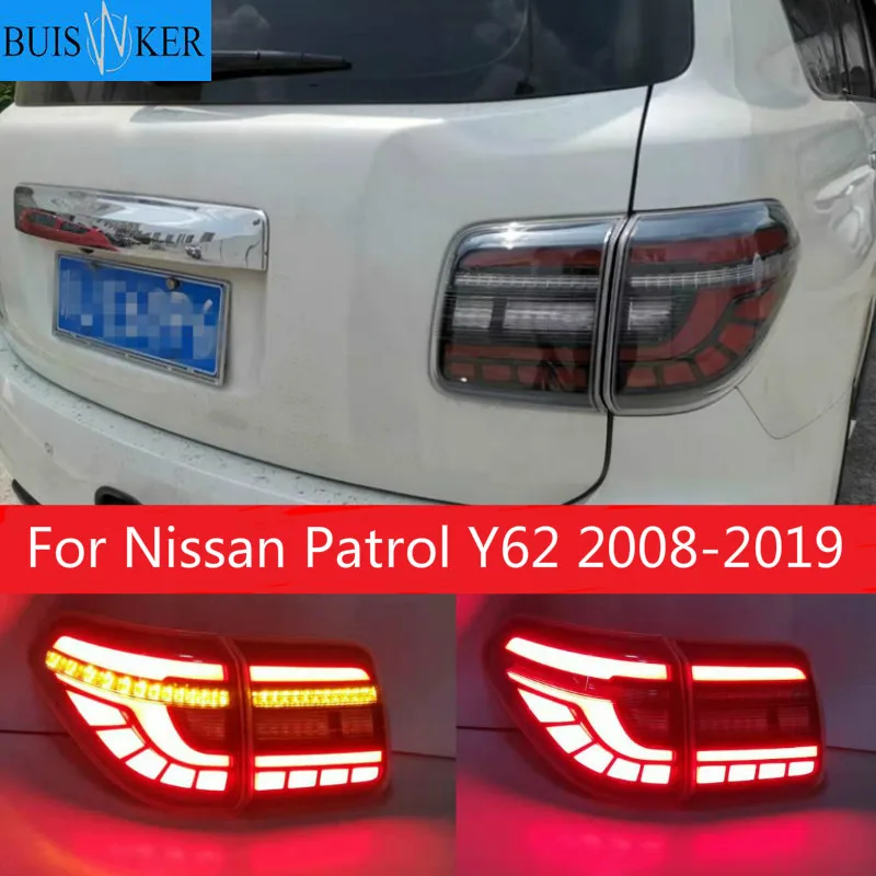 

2Pcs LED Taillight For Nissan Patrol Y62 2008-2019 Tail Lights LED Taillight Rear Lamp LED dynamic turn signal taillamp