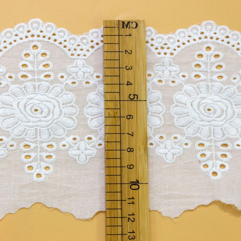 Thick Cotton Embroidery Lace Trim, Garment Material Clothes Decoration, Needlework Sewing Accessories, 14 Yards, 11cm, 644