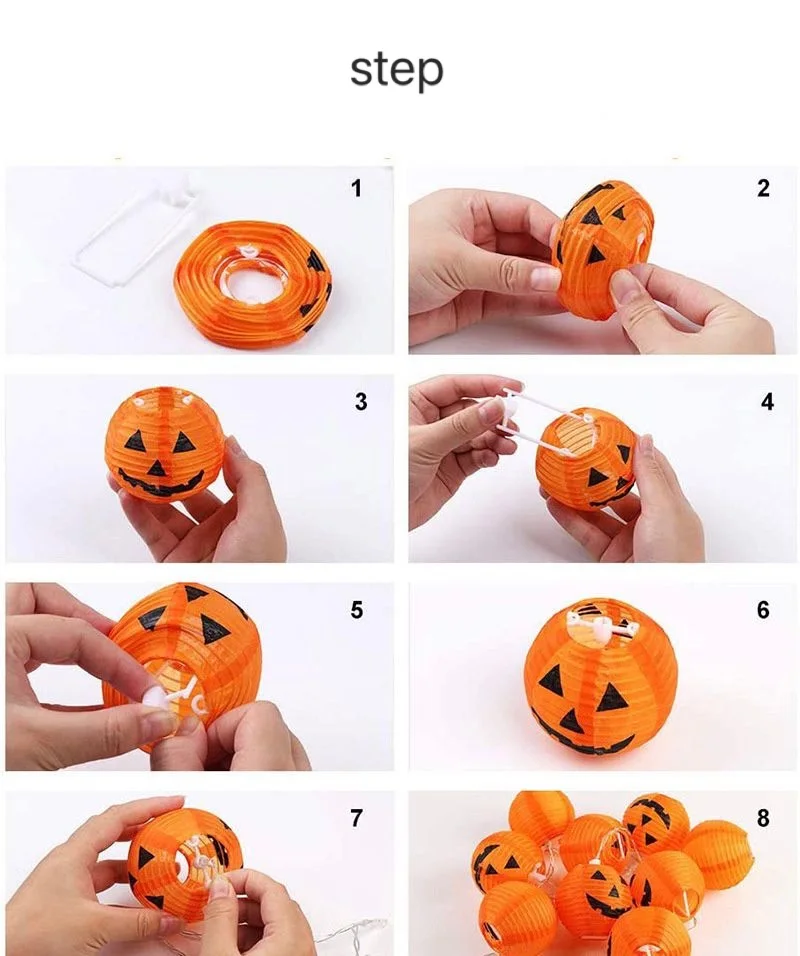 Pheila Diy Pompoen Lantaarn Lichtslingers Halloween Pompoen Lichten Usb Of Batterij Aangedreven Voor Halloween Indoor Home Decoratie