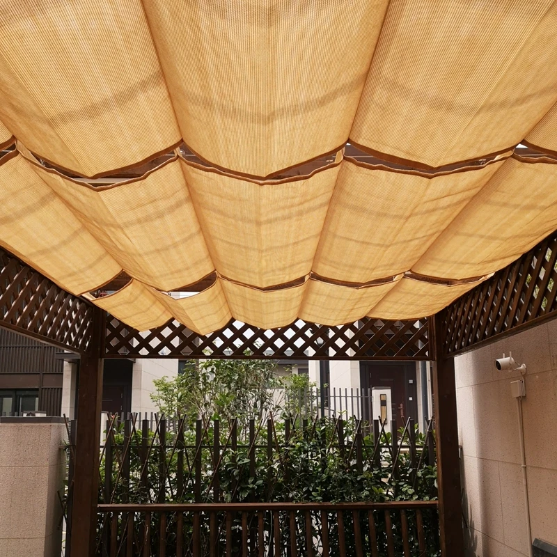 Width 1.2m/1.5m Telescopic Wave Sunshade HDPE Anti-UV Shading Net Customize Home Terrace Balcony Privacy Canopy Shadow