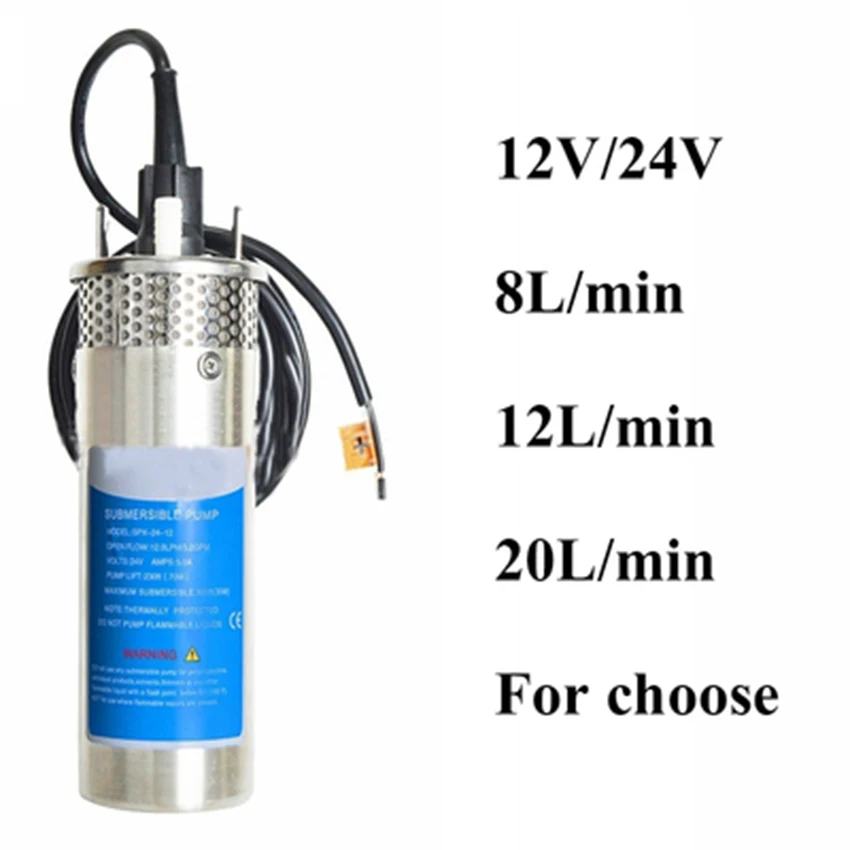 12V/24V Large Flow Lift=70M Mini Submersible Solar Energy Wa Stainless Steel Solar Submersible Pump