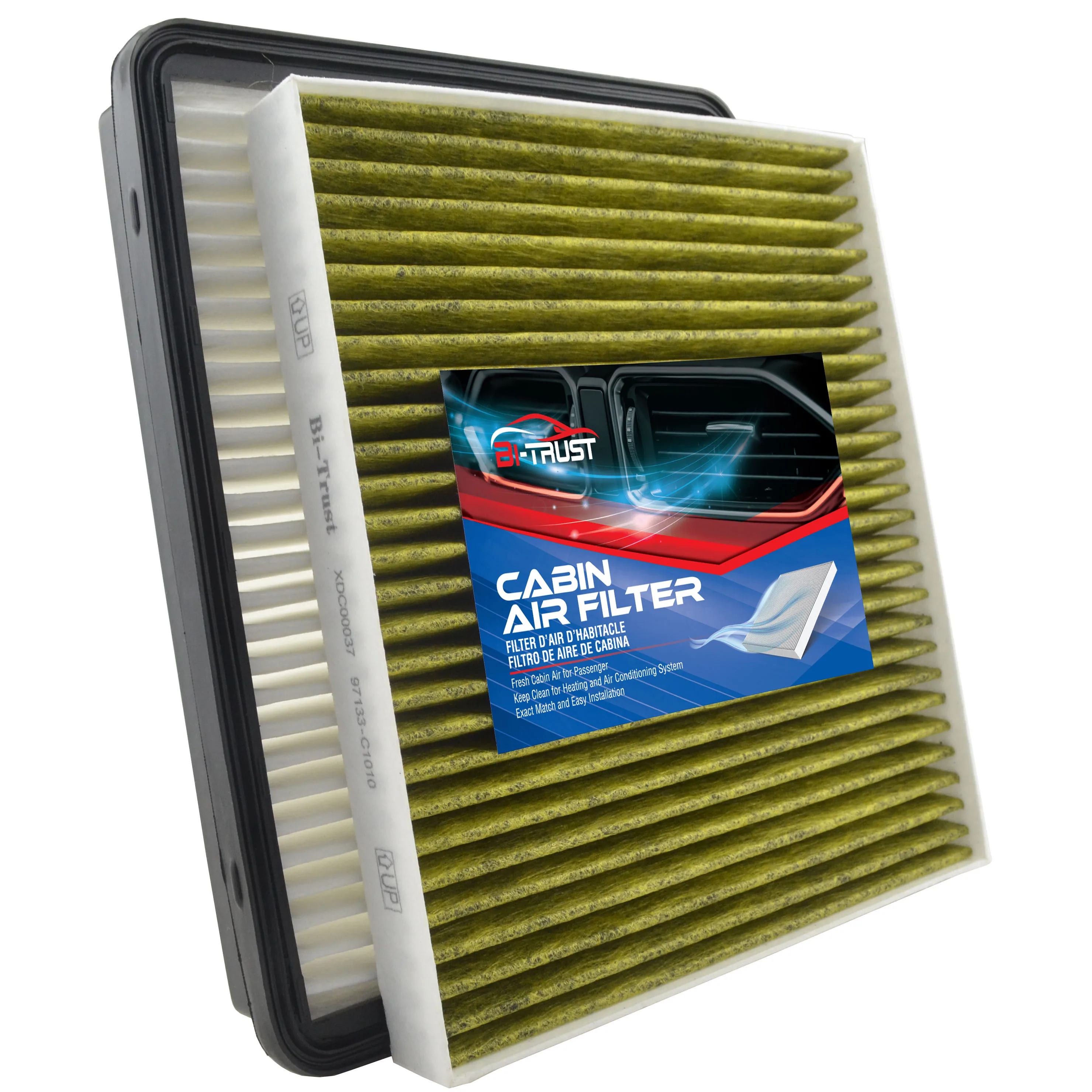 Bi-Trust Set of Engine & Cabin Air Filter Activated Carbon Replacement for Kia Optima 2016 L4 2.4L Electric/Gas CA11116