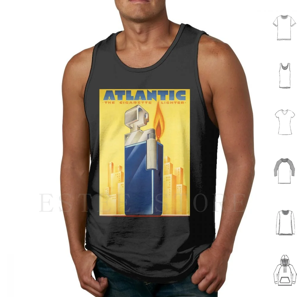 Noel Fontanet-Briquet Atlantic , 1935 , Art Deco Poster Tank Tops Vest Sleeveless 1920 1930 1920s 1930s Art Art Art Art