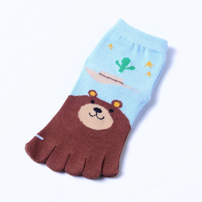 Cotton Children Five Finger Socks Animal Print Toe Socks Cartoon Boys Girls Socks Cheap Stuff for Kids Healthy Finger Sock 3-12T