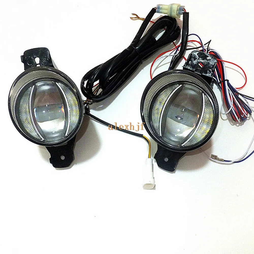 

July King 1600LM 24W 6000K LED Light Guide Q5 Lens Fog Lamp+1000LM 14W Day Running Lights DRL Case for Nissan Infiniti Renault