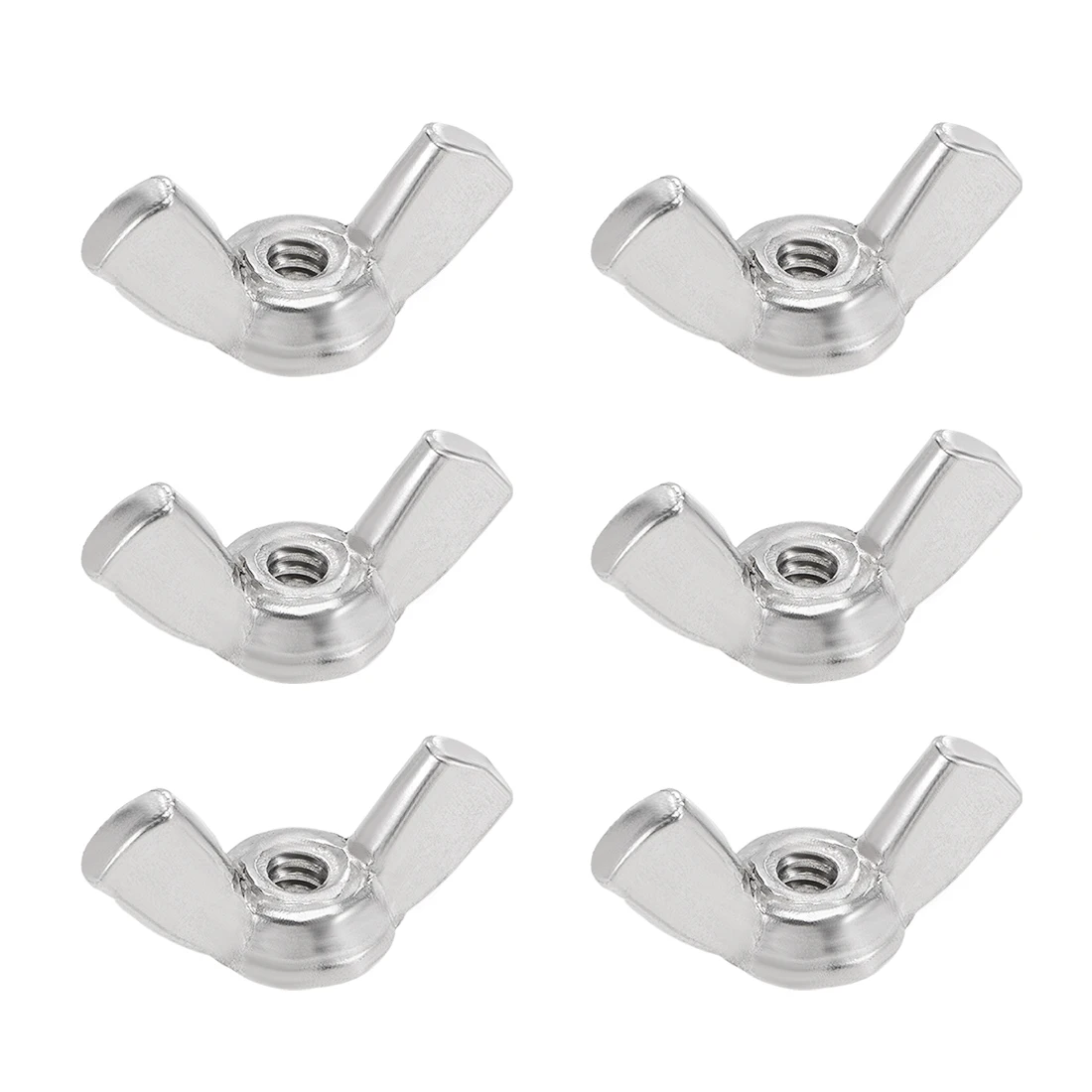 

6pcs #6-32 Wing Nuts 304 Stainless Steel Shutters Butterfly Wing Nut Hand Twist Tighten Fasteners Parts