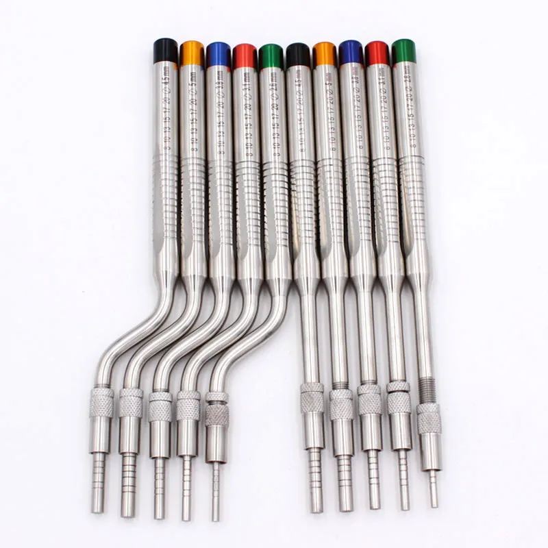 10pcs Dental Maxillary sinus Lifting Device Concave Tips Mandibular sinus Elevator Lifting Tool Implant bone Extruder Metal box