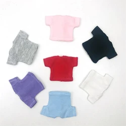 New OB11 Dolls clothes T-shirt Black/Pink/Red/White/Blue Short Cute T-shirt for ob11,obitsu11,Molly,1/12 bjd Dolls Accessories