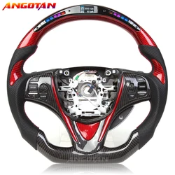 Carbon Fiber perforated leather Steering Wheel with LED display Fit For Acura TLX