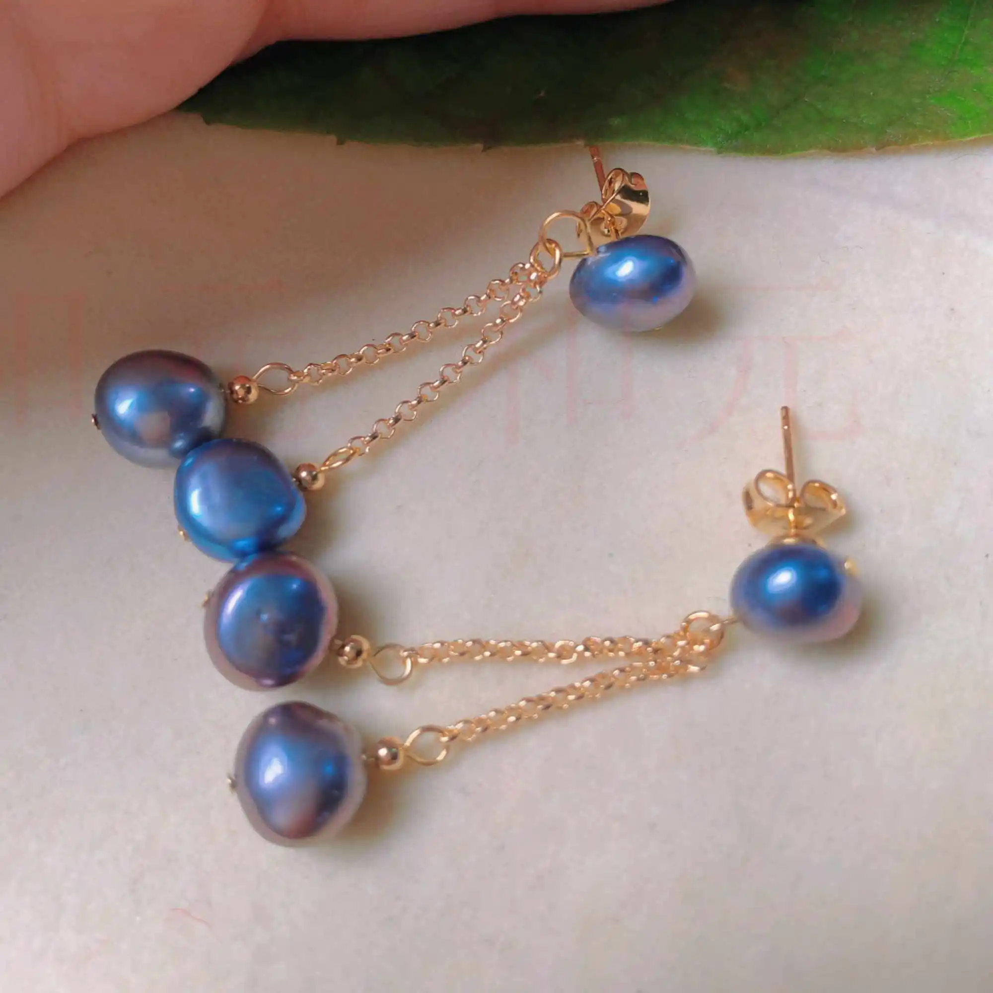 Natural freshwater baroque pearl 18k gold earrings gift Ear stud Party Holiday gifts Aquaculture Wedding