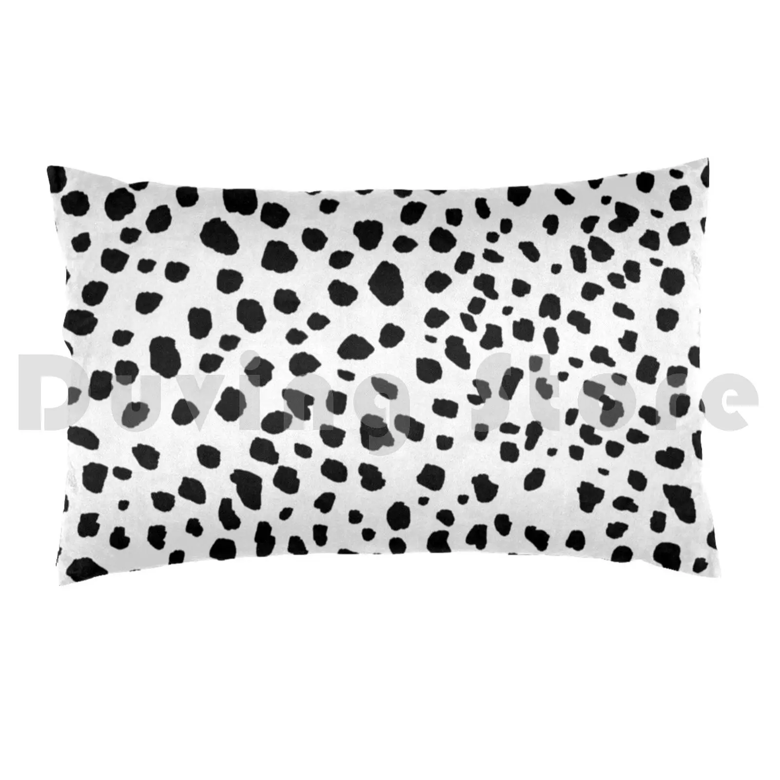 Dalmatian Spot Vegan Animal Print Pillow Case 20*30 Inch Black White Minimal Monochrome Grey Nordic Pattern