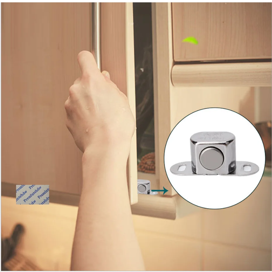 20Pcs Stainless Steel Furniture Cabinet Cupboard Magnetic Door Catch Latch Magnet Cabinet Hardware Fittings With Screws