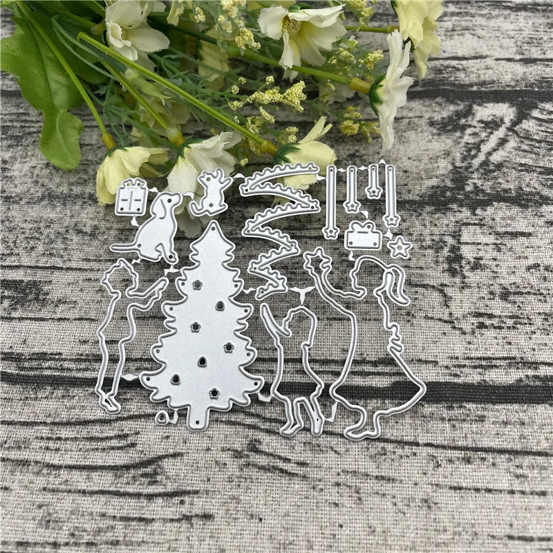 Christmas tree kid dog Metal Cutting Dies For DIY Scrapbooking Album Embossing Paper Cards Decorative Crafts