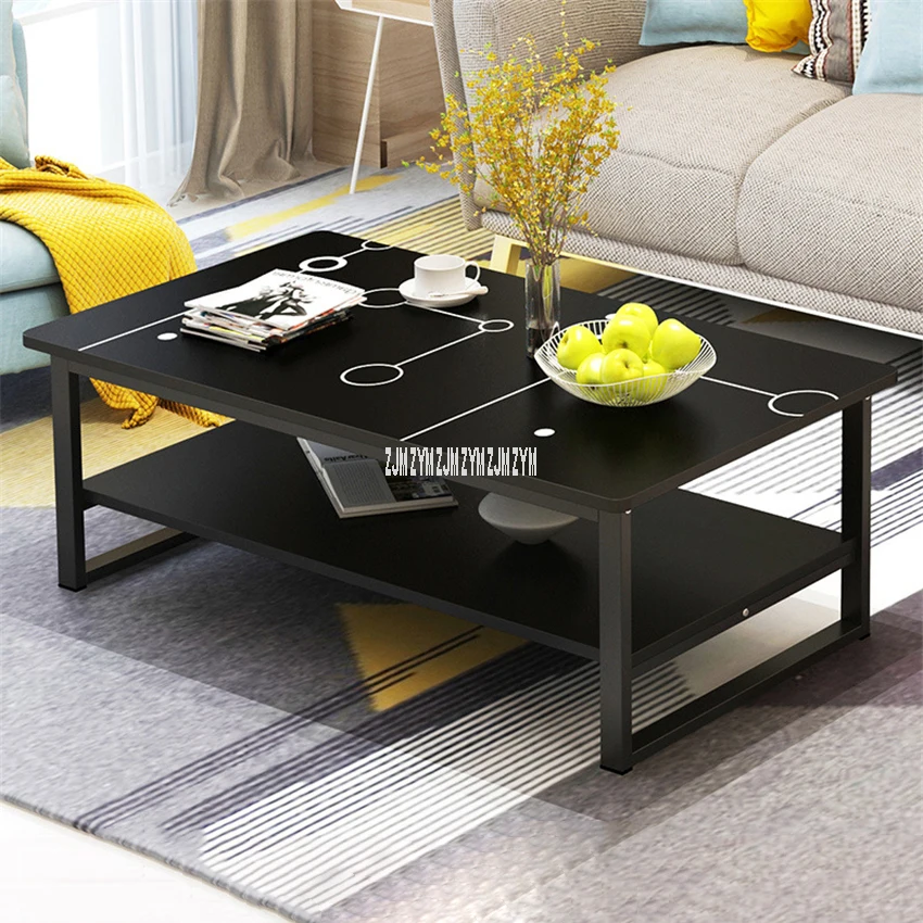 

Simple Modern Household Sofa Side Table Manmade Board Double Layer Tea Table Living Room Balcony Creative Square Coffee Table