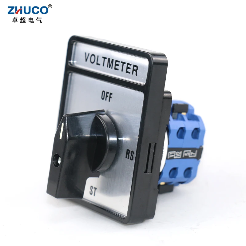 ZHUCO SZW26/LW26-20/2V 20A 660V Two Pole Voltmeter Manual Knob Universal Changeover Cam Switch