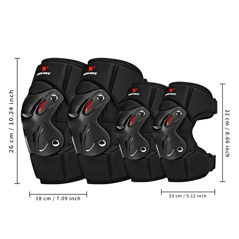 Motorcycle Knee Pads Riding Safe Comfortable Adjustable Strap Elbow Pads Bicycle Motocross Snowboard Sports Support Protector