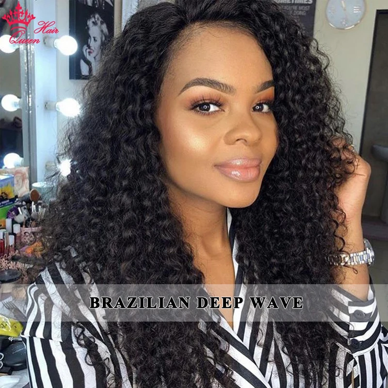 Brazilian Deep Wave Hair Weave Bundles 100% Human Virgin Raw Hair Weaving Natural Color Free Shipping Queen Hair Official Store