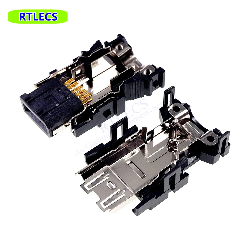 5 Stück DIY Firewire IEEE 1394 Steckverbinder Buchsen 10-polig Lötanschluss 10-Pin-Steckverbinder Gehäuse-Kit Abgeschirmt – Detail 4