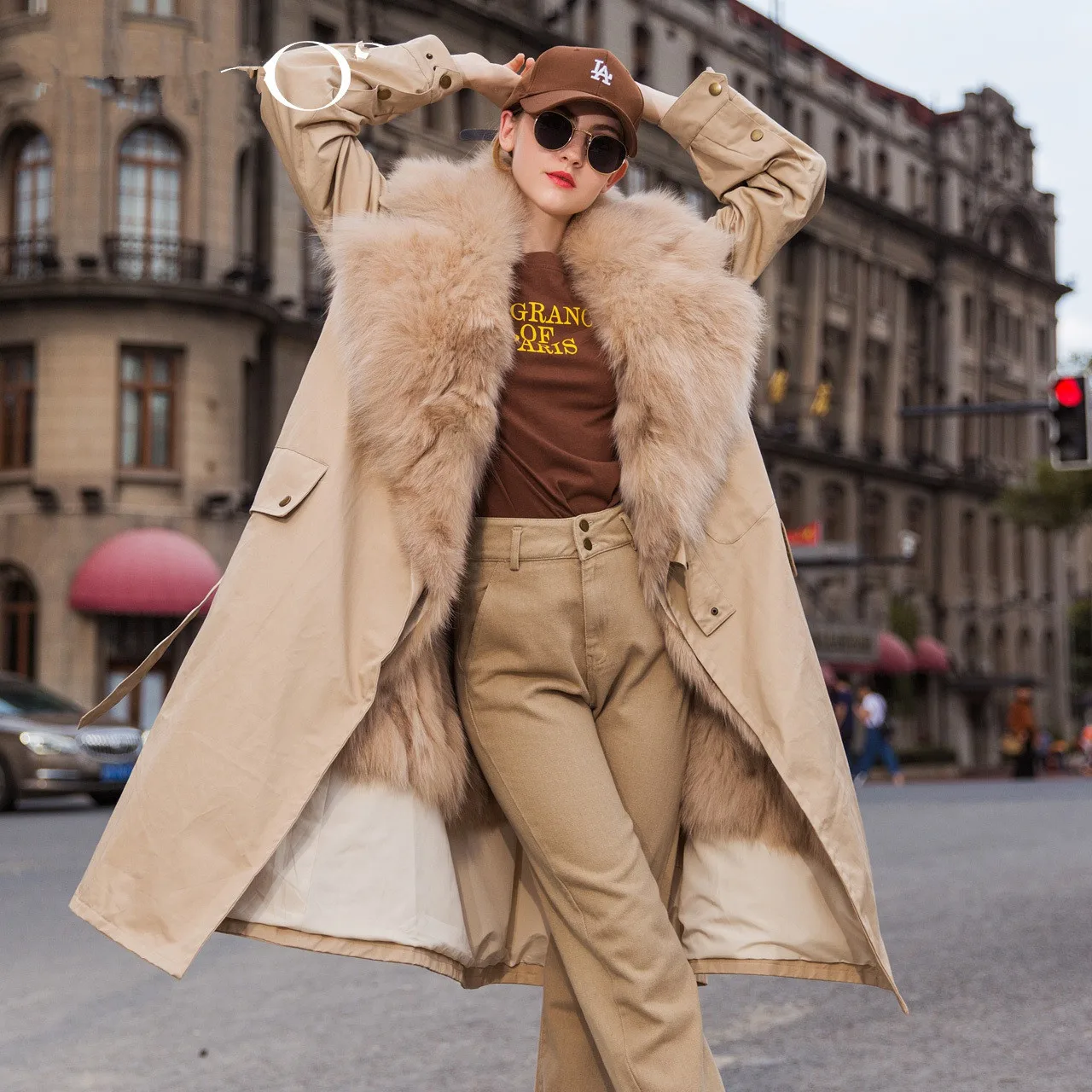 

Real Fur Coat Female Natural Fox Fur Parka Winter Jacket Women korean long jackets for women overcoat chaqueta mujer MY