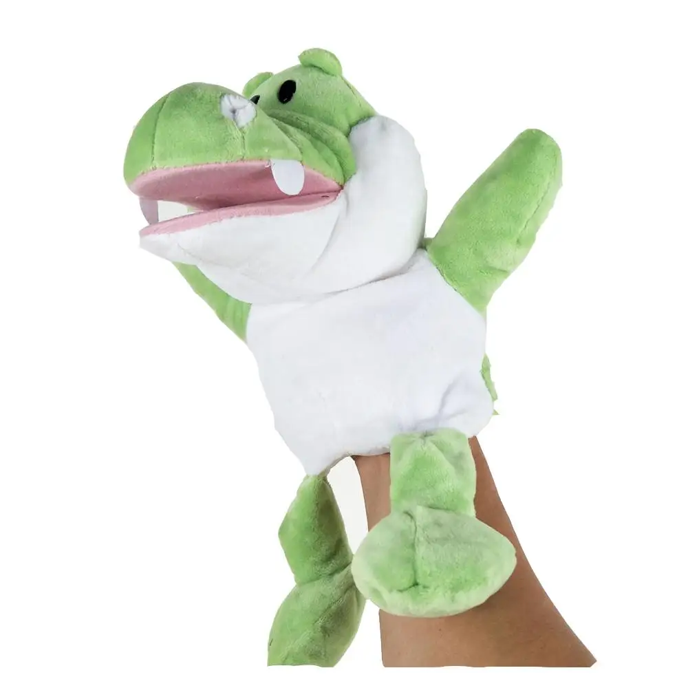 Children Green Crocodile Mouth Active Plush Toy Stuffed Hand Puppet