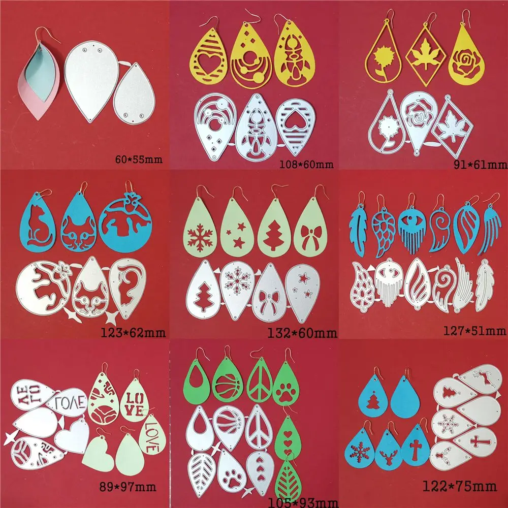 Metal Die Cut Etched House Building Earring Craft Die Mold Stencil For DIY Scrapbook Paper Cards Embossing Cutting Dies Template