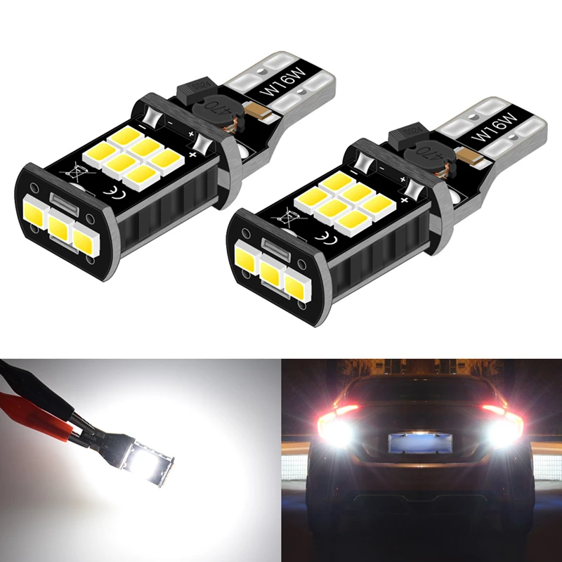 2x T15 W16W LED No Error Car Backup Reverse Light Bulb for BMW E60 E90 Ford Fusion Focus 2 3 Audi A3 A4 B6 B8 VW Passat B7 Lamp