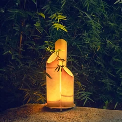 Green/ Yellow Bamboo Light Yard Backyard Villa Garden Exterior Lamp Lawn Park Decorative Landscape Lighting