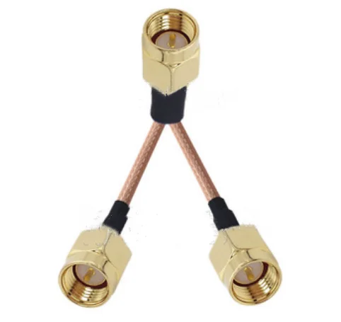 Imagen 2 del producto RP SMA/SMA a 2X SMA macho hembra uno en dos tipo Y divisor combinador Cable de extensión de antena WIFI RG316 RF puente Coaxial Pigtail