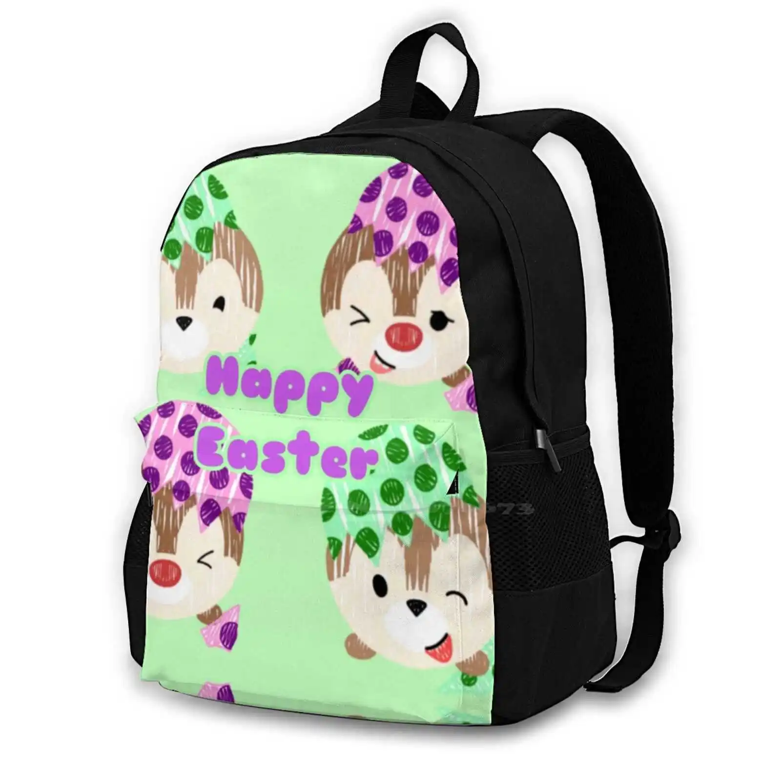 Easter Chipmunks Hot Sale Schoolbag Backpack Fashion Bags Chipmunks Japanese Cute Kawaii Easter Rabbit Easter Bunny Easter Eggs