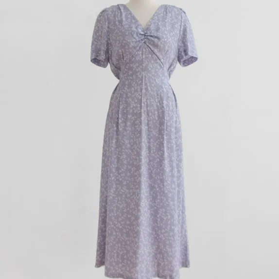 2021 Mới In Hoa Mùa Hè Chiều Dài Đầm Vintage Oversize Nữ Tay Ngắn Đi Biển Nữ Áo Dây Đầm Vestido Hứa