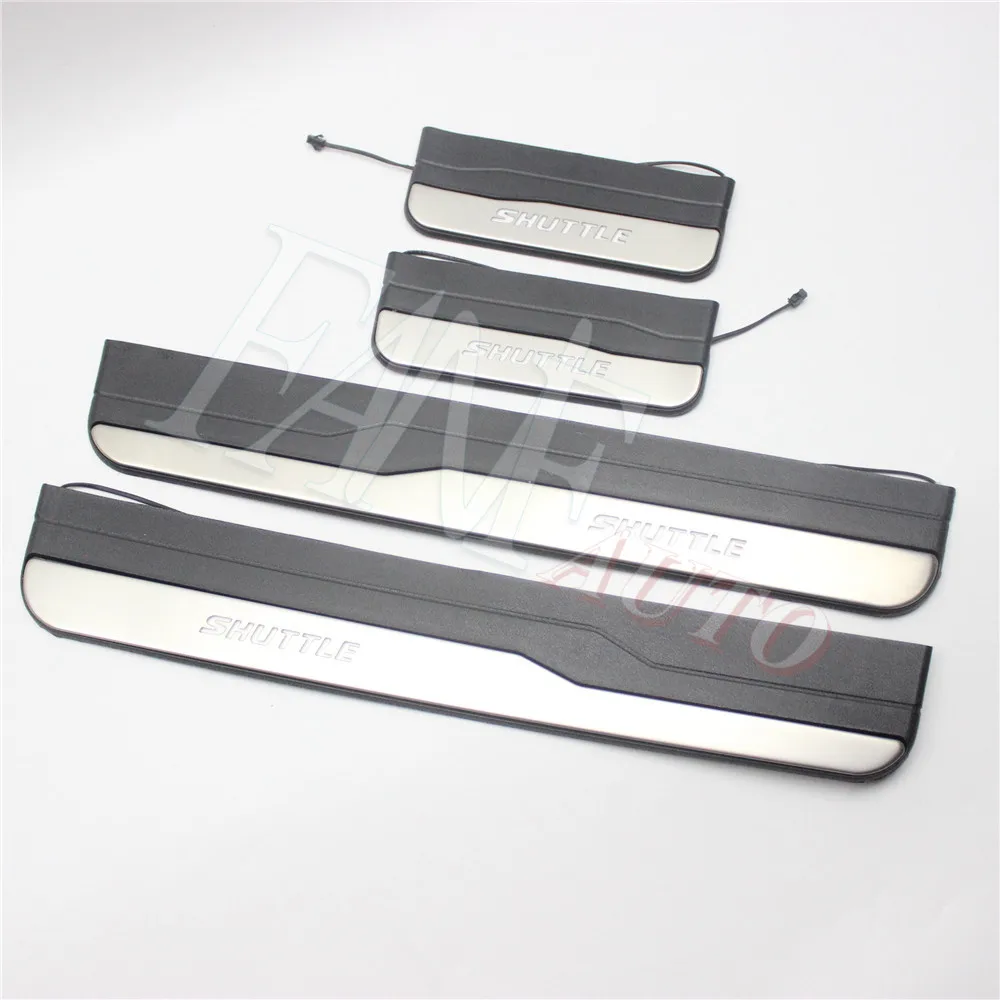 Car Styling Stainless Steel Led Door Sill Scuff Plate Guard Sills Protector Trim For Honda Shuttle 2014-2019