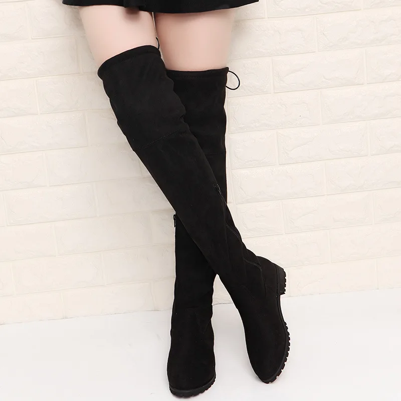 Boots Sexy Over The Knee High Suede Women Snow Boots Women\'s Fashion Winter Thigh High Boots Shoes Woman