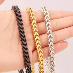 Trendy 316L Stainless Steel Silver Color Figaro Franco Box Chain Gift Men Women Necklace Jewelry 6mm Wide Hot sale 24/30