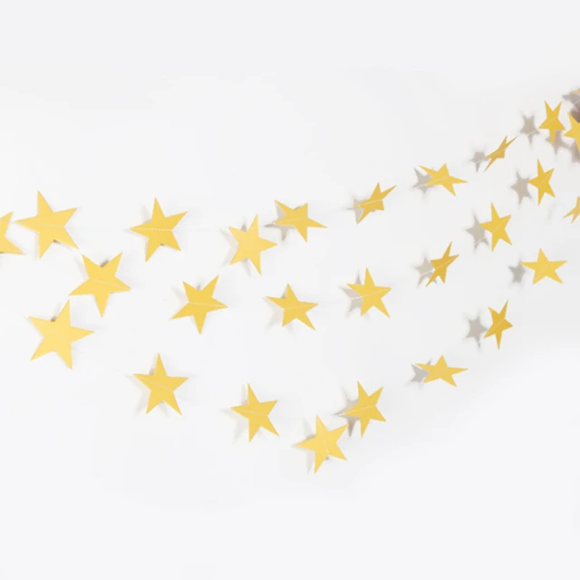 4M Hochzeitsdekoration Glitzer-Stern-Papiergirlande Wandbehang Banner Schnurkette Babyparty Geburtstag Jubiläum Partydekoration