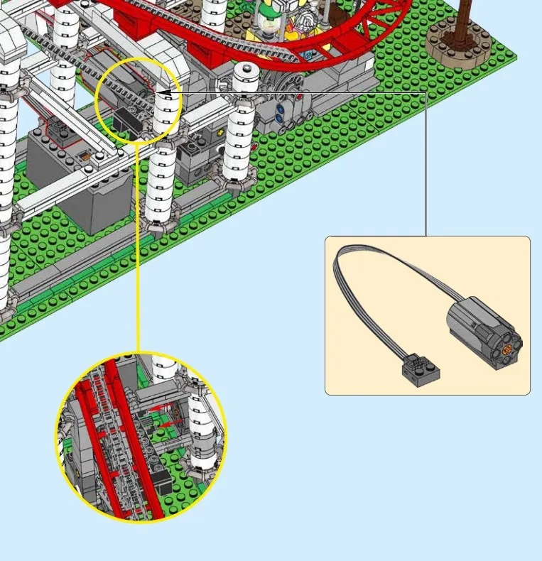 MOC Motor 88000+8883 Suitable for Lego 10303 10257 10261 10247 Ferris wheel roller coaster carousel power modification motor