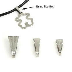 50pcs Stainless Steel Pendant Clasps Pinch Clips Bails Charm Melon Seeds Buckle For Pendant Connectors Necklace Jewelry Findings