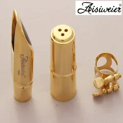 Professional Aisiweier Tenor Soprano Alto Saxophone Metal Mouthpiece Gold Lacquer Mouthpiece Sax Aisiweier Mouth Pieces 56789