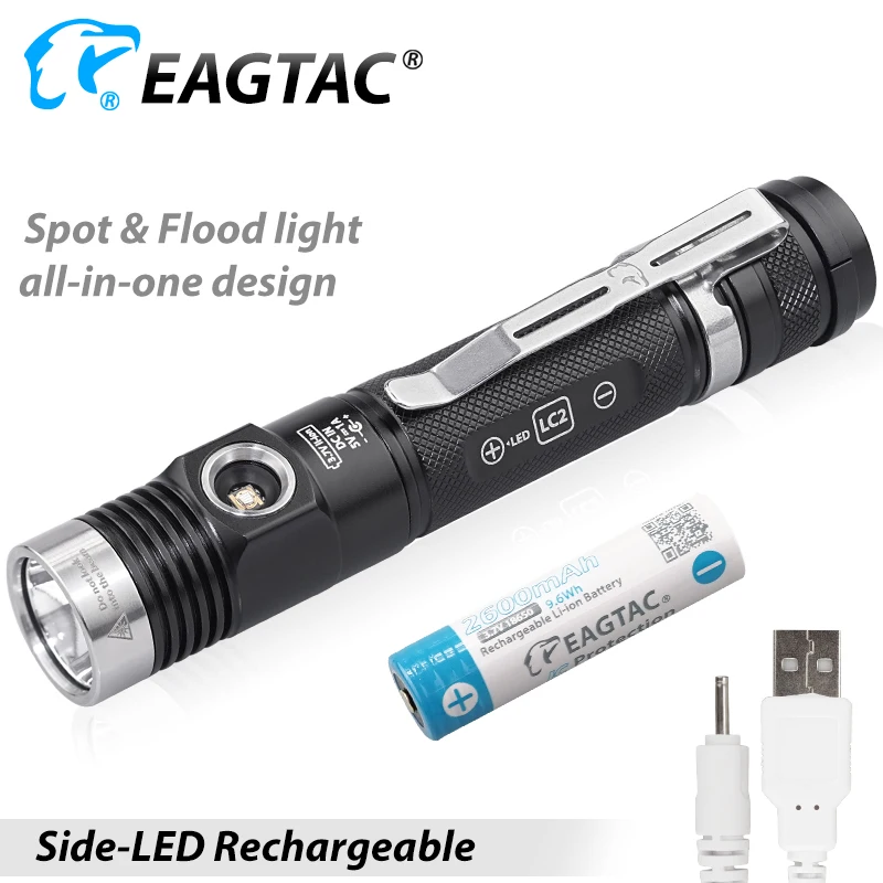 

EAGTAC DX30LC2 SR COLOR Red Green 850nm IR LED Rechargeable Flashlight 18650 CR123A Hunting light Built in Charger