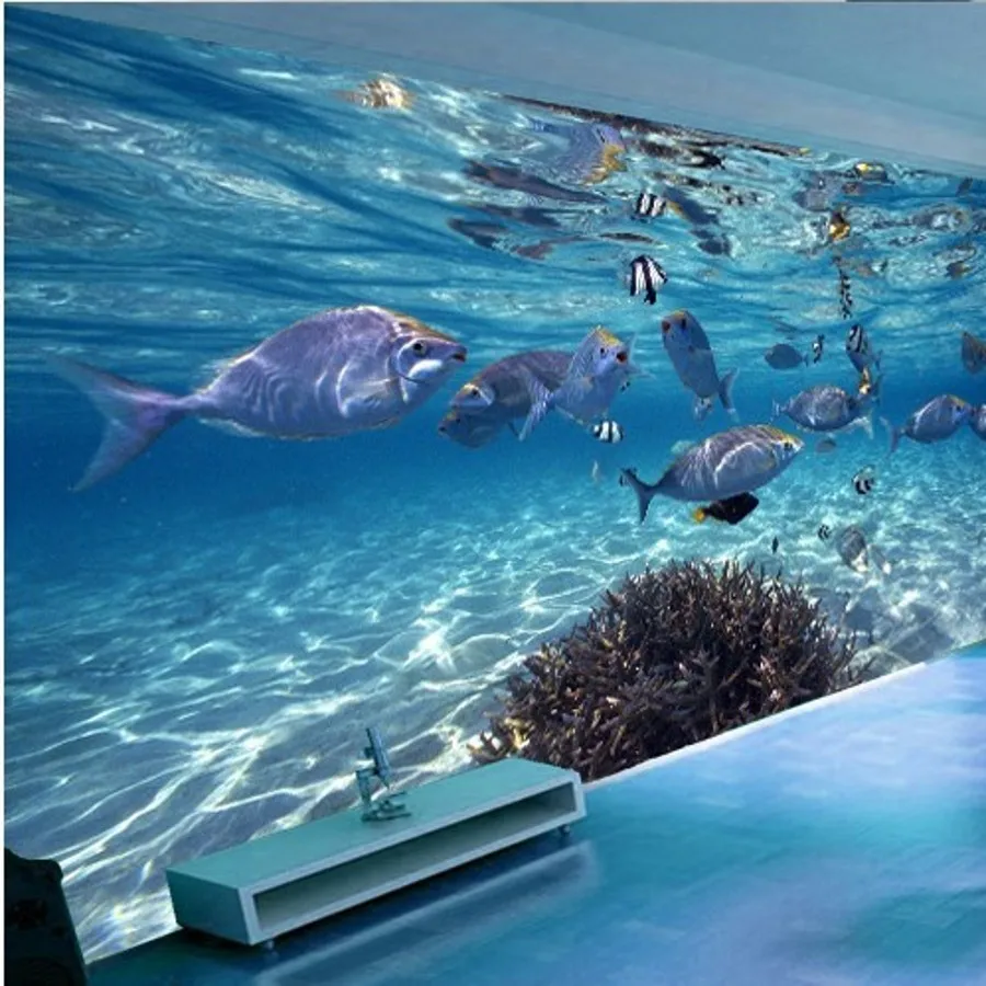 

wellyu Custom large-scale mural 3D wallpaper ocean underwater world life children's room TV background 3d wallpaper